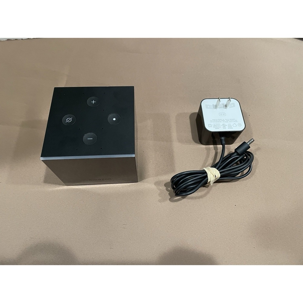 Amazon Fire TV Cube Model EX69VW Black with 15W Power Adapter GP92NB